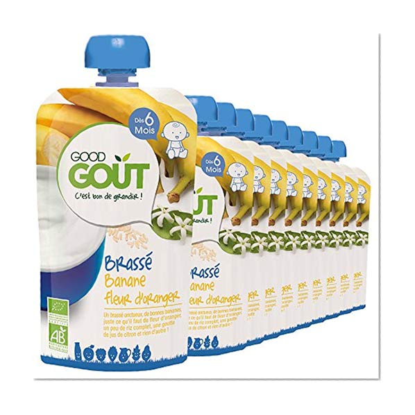 Good Goût - BIO - Brassé Banane Fleur d'Oranger Dessert Lacté dès 6 Mois 90 g - Pack de 10