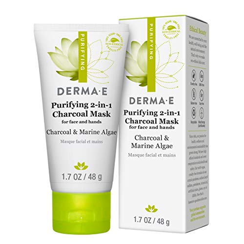 DERMA-E Purifying 2-in-1 Charcoal Face Mask - Activated Charcoal Clay Mask – Deep Cleans Blackheads and Pores - Exfoliating Detox Mask Smooths and Brightens, 1.7 oz