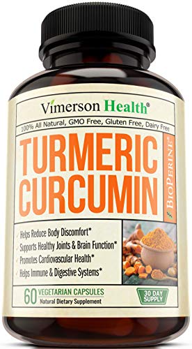 Book Cover Turmeric Curcumin with Bioperine Joint Pain Relief. Anti-Inflammatory, Antioxidant Supplement with 10 milligrams of Black Pepper for Better Absorption. Natural Non-GMO. 60 Capsules
