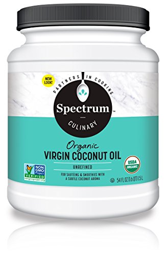Book Cover Spectrum Organic Coconut Oil for Cooking, Virgin, Unrefined, 54 fl. oz.