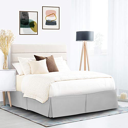 Nestl Pleated Bed Skirt, Easy Fit Bed Skirt, 14â€ Inch Tailored Drop Bed Skirt, Soft Double Brushed Premium Microfiber Ruffle Bed Skirt, Luxury Bedskirt, Hotel Quality Bed Ruffle, Full Bed Skirt Silver