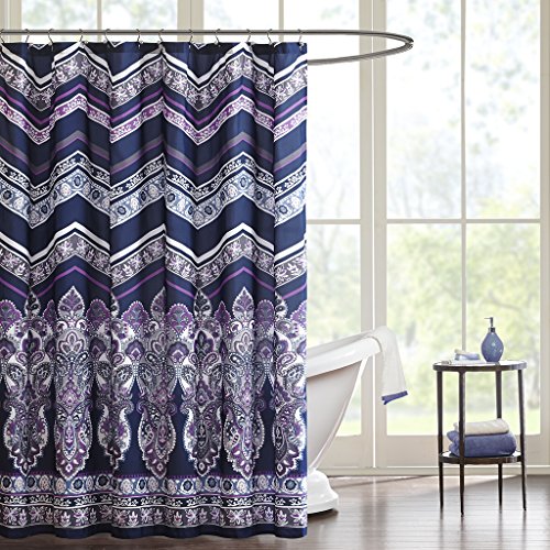 Intelligent Design ID70-513 Adley Shower Curtain 72x72 Purple