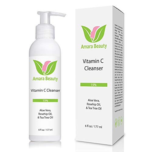 Facial Cleanser with 15% Vitamin C, Aloe Vera, Rosehip Oil & Tea Tree Oil, 6 fl. oz.