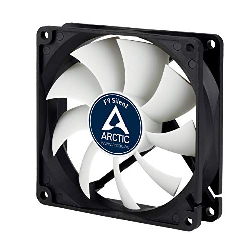 Book Cover ARCTIC F9 Silent - 92 mm Case Fan, Extra quiet motor, Computer, Almost inaudible, Push- or Pull Configuration, Fan Speed: 1000 RPM - Black/White
