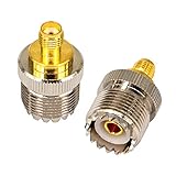 RF Coax Adapter SMA Female to SO239 Female UHF Jack SO-239 Antenna Cable Connector for BAOFENG UV-5R Series Radio Pack of 2