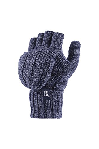 Heat Holders - Women's Thermal Converter Fingerless Cable Knit 2.3 Tog Gloves - One Size