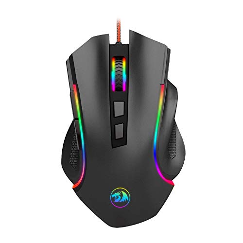 Book Cover Redragon M602 RGB Wired Gaming Mouse RGB Spectrum Backlit Ergonomic Mouse Griffin Programmable with 7 Backlight Modes up to 7200 DPI for Windows PC Gamers (Black)