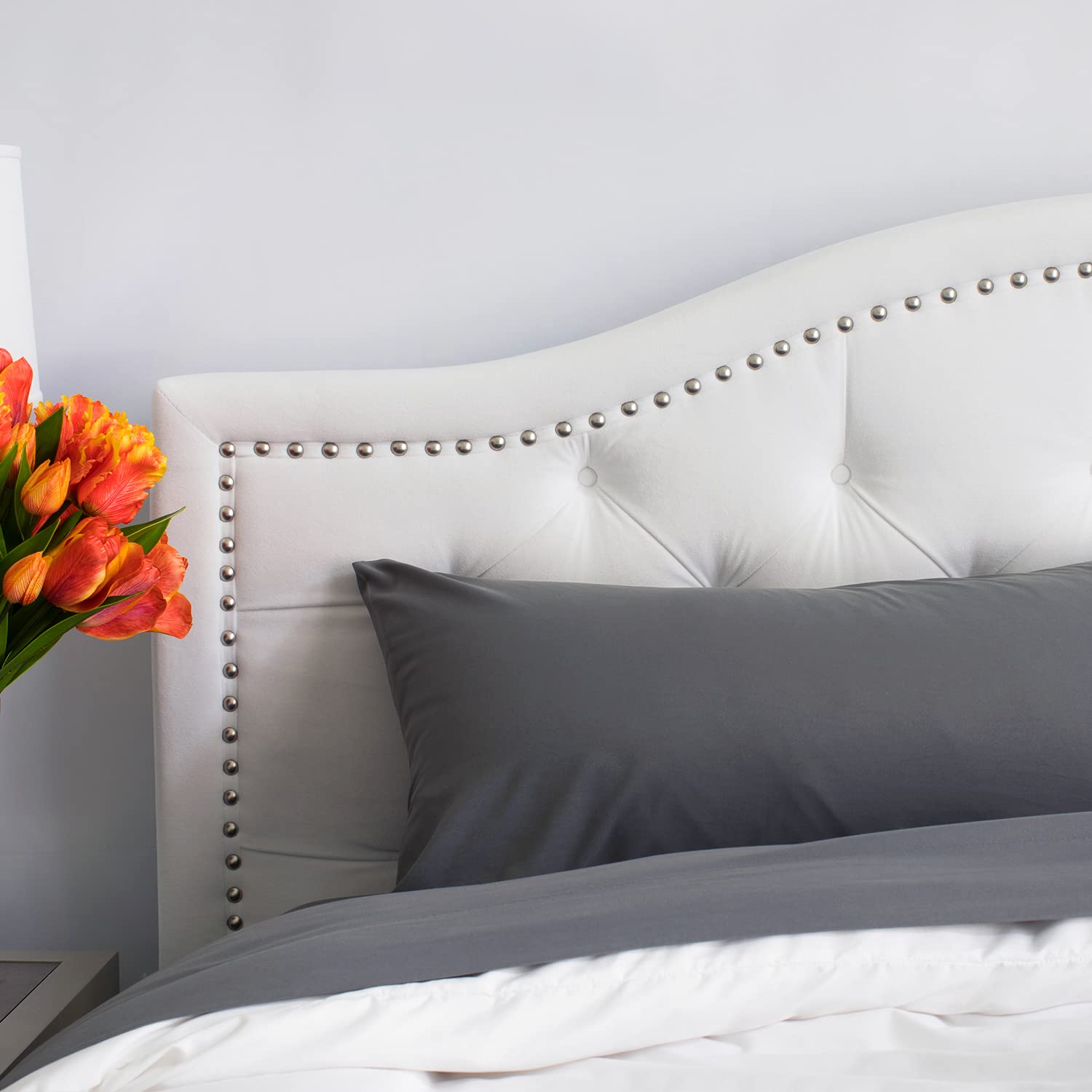 PeachSkinSheets Graphite Gray Sheet Set - 1500tc Level of Softness - Extra Soft Cooling Sheets for Hot Sleepers and Night Sweats - Regular King Size Graphite Gray King