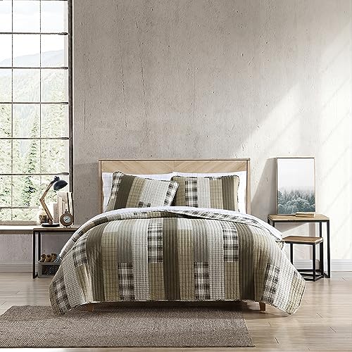 Eddie Bauer Home | Fairview Collection | 100% Cotton Reversible & Light-Weight Quilt Bedspread With Matching Shams, 3-Piece Bedding Set, Pre-Washed For Extra ComfortKingSand