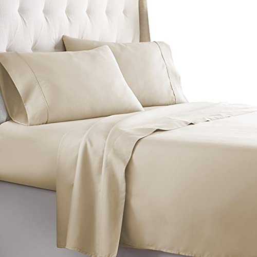 Book Cover HC Collection Twin Size Sheets Set - Bedding Sheets & Pillowcases w/ 16 inch Deep Pockets - Fade Resistant & Machine Washable - 3 Piece 1800 Series Twin Bed Sheet Sets â€“ Cream