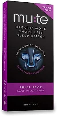 Rhinomed Mute Nasal Dilator for Snore Reduction, Assorted | Anti-Snoring Aid Solution | Improves Airflow | Comfortable Nose Vent