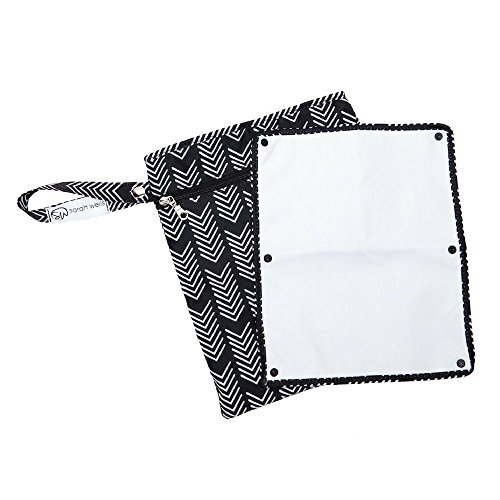 Book Cover Sarah Wells Pumparoo Wet/Dry Bag for Breast Pump Parts (Black and White)