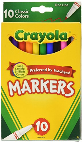 Book Cover Crayola 58-7726 Classic Fine Line Markers Assorted Colors 10 Count, 2 Pack