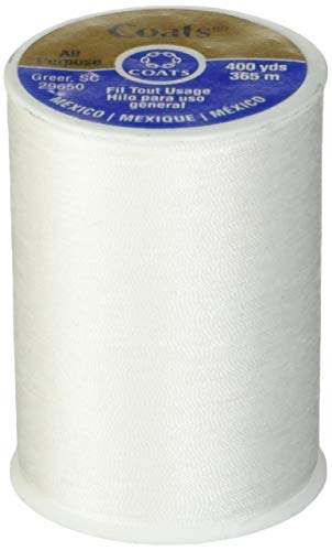 Book Cover Coats & Clark All Purpose Thread 400 Yards White (One Spool of Yarn) (3)