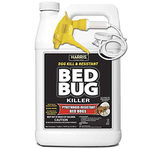Book Cover Harris Toughest Bed Bug Killer, Liquid Spray with Odorless and Non-Staining Extended Residual Kill Formula (Gallon)