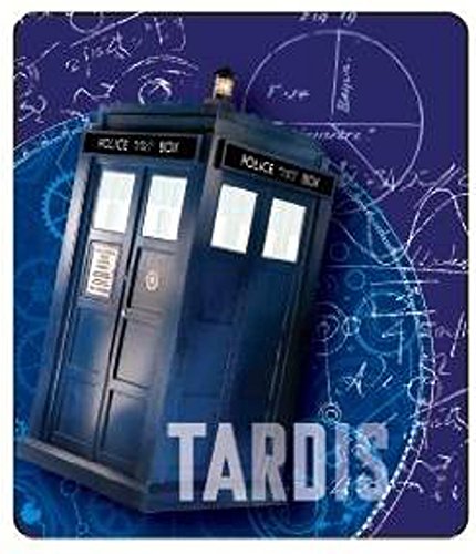 Book Cover Doctor Who Gears Tardis Throw Blanket, 50x60, Blue