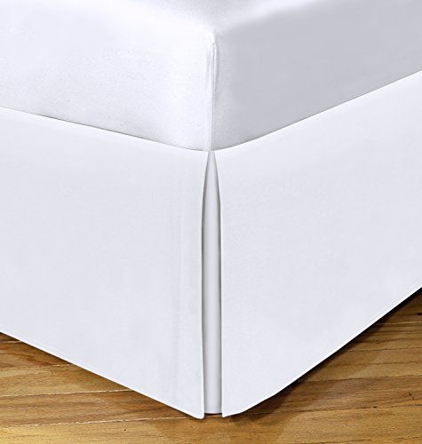 Book Cover Todayâ€™s Home Microfiber Classic Tailored Styling Bed Skirt Dust Ruffle, California King, White