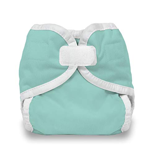 Thirsties Hook and Loop Diaper Cover, Aqua, Newborn/Preemie