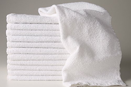 Book Cover 12 New White 22x44 100% Cotton Terry Bath/salon 6.15# Dozen Gym Towels Unused