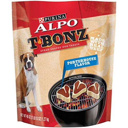 Purina ALPO Made in USA Facilities Dog Treats, TBonz Porterhouse Flavor - 45 oz. Pouch