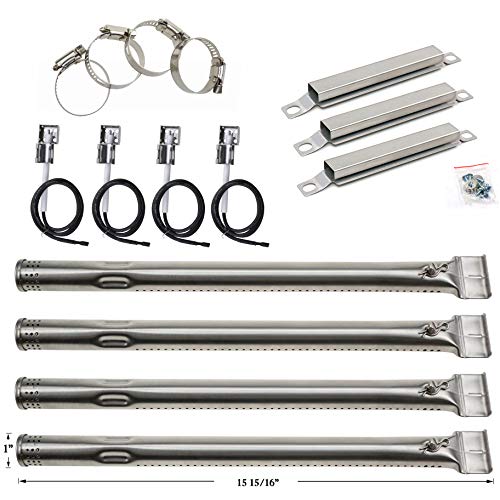 Bar.B.Q.S Replacement Charbroil 463247310,463257010 Gas Grill Burner, Crossover Tubes, Heat Shield-4pack (Grill Burner)
