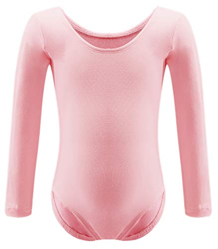 Dancina Leotard Long Sleeve Ballet Gymnastics Front Lined Comfy Cotton Kids Ages 2-10