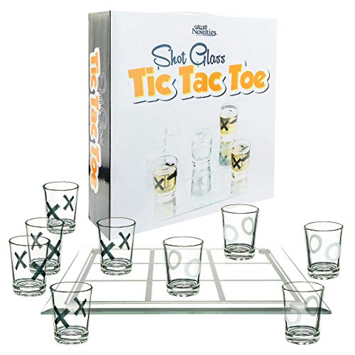 Book Cover Fairly Odd Novelties Shot Glass Tic Tac Toe Fun Party Board Drinking Game for Two/ Couples, Clear, One Size