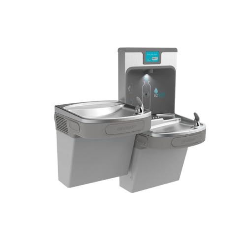 Elkay LZSTL8WSLP Enhanced Bottle Filler & Bi-Level ADA Cooler Refrigerated Light Gray Granite High Capacity Lead Drop Down Wrapper