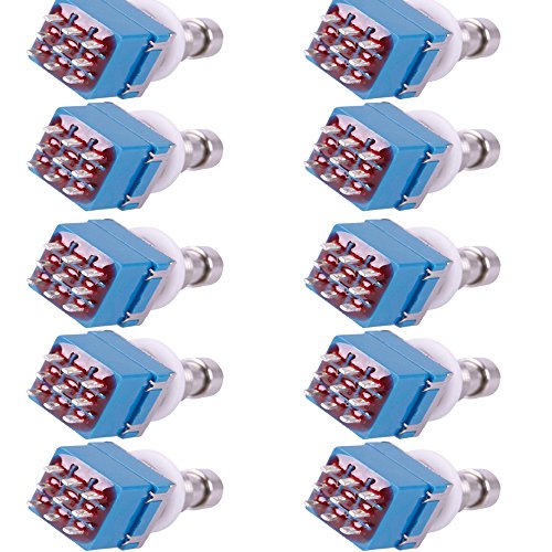 ESUPPORT 3PDT 9 Pins Box Stomp Guitar Effect Pedal Foot Switch True Bypass Metal Pack of 10