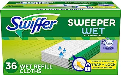 Book Cover Swiffer Sweeper Wet Mopping Cloth Multi Surface Refills, Febreze Lavender Vanilla & Comfort Scent, 36 count