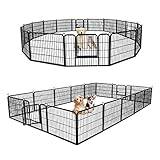 ZENY Dog Playpen 24 Inch 16 Panels, Heavy Duty Pet Dog Pen Indoor, Metal Dog Fence with Doors, Foldable Animal Outdoor Exercise Pen for Yard, RV, Camping