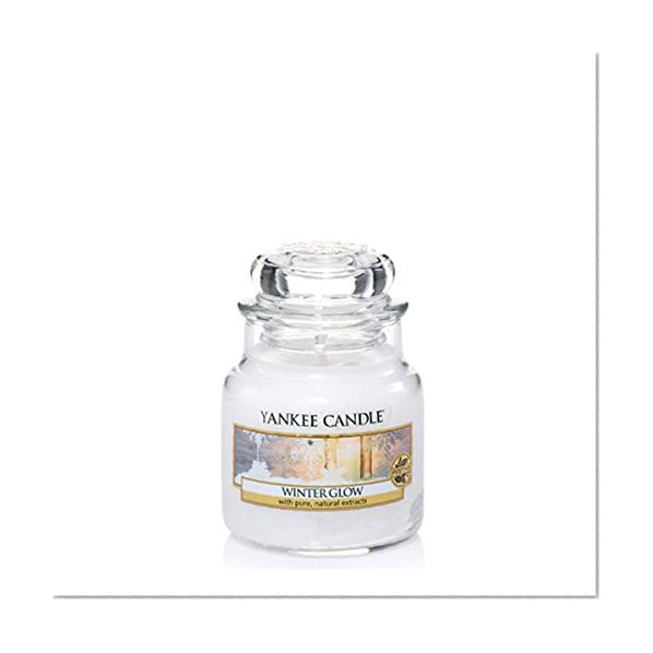 YANKEE CANDLE 1342539E Petite Jarre Lueur hivernale/Winter Glow, Verre, Blanc, 6,5x6,2x8,1 cm
