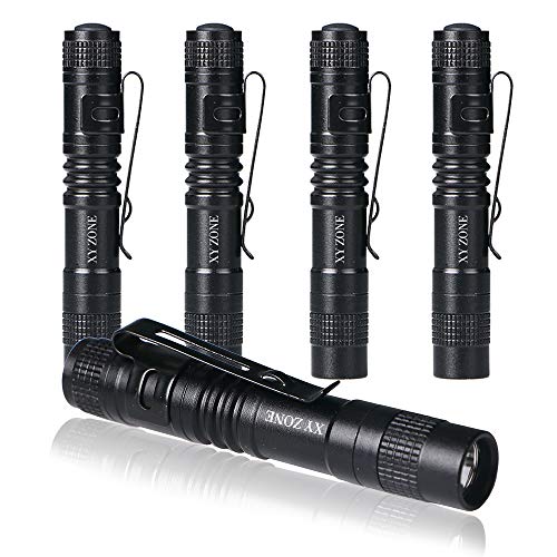 XY ZONE Ultra Slim LED Flashlights XP-1 XPE-R3 1000LM Mini Clip Lamp Penlight Torch Powered by 1 x AAA 5Pcs (Battery not include)