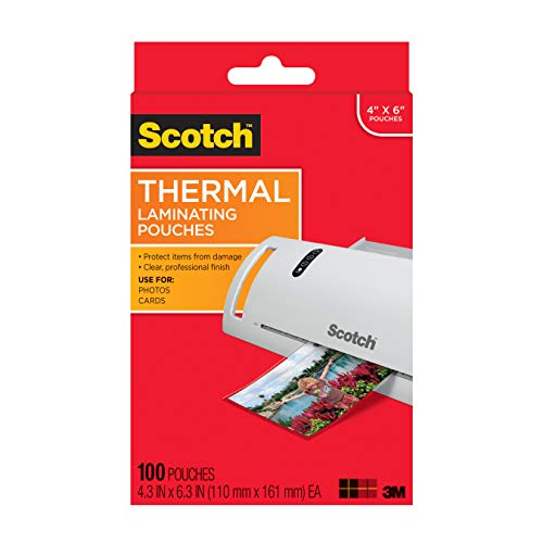 Book Cover Scotch Thermal Laminating Pouches, 4.3 Inches x 6.3 Inches, 100 Pouches (TP5900-100)