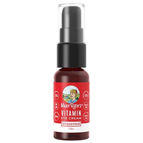 ORGANIC VITAMIN EYE CREAM by MaryRuth's - Unscented Firming Anti-Wrinkle 70% Rare Organic Vitamins & Minerals w/Ocean based Retinol & Fruit Based Glycolic Acid Coenzyme Q Non-Toxic 1oz-For Men & Women