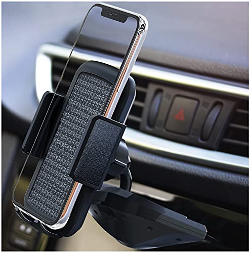 Book Cover BesTrix Cell Phone Holder for Car, CD Slot Car Phone Holder, Hands Free Car Mount with Strong Grip Universal for iPhone, 12/11/11Pro/Xs MAX/XR/XS/X/8/7/6 Plus, Galaxy S/20/10/S10+/S10e/S9/S9+/N9
