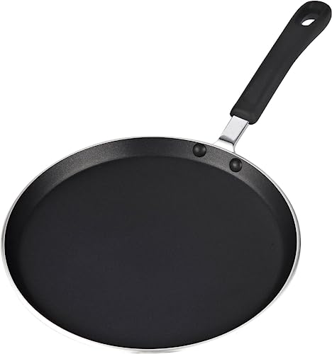 Book Cover Cook N Home 10.25-Inch Nonstick Heavy Gauge Crepe Pancake Pan Griddle, 26cm, Black