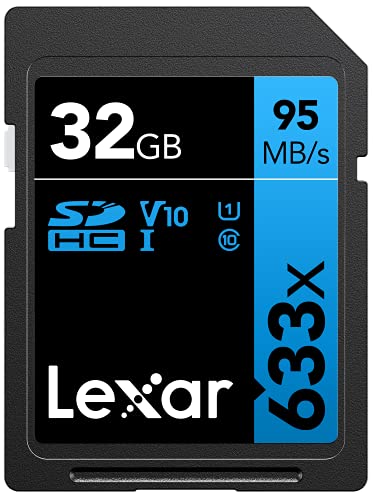 Lexar Professional 633x 32GB SDHC UHS-I Card, Up To 95MB/s Read, for Mid-Range DSLR, HD Camcorder, 3D Cameras, LSD32GCB1NL633 (Product Label May Vary)