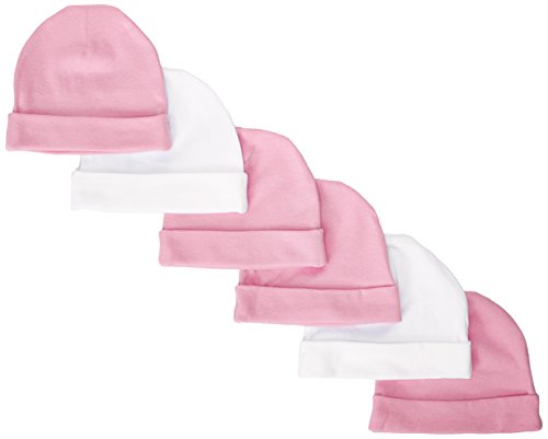 Gerber Baby-Girls Newborn Solid Cap Bundle, Pink, 0-6 Months (Pack of 6)