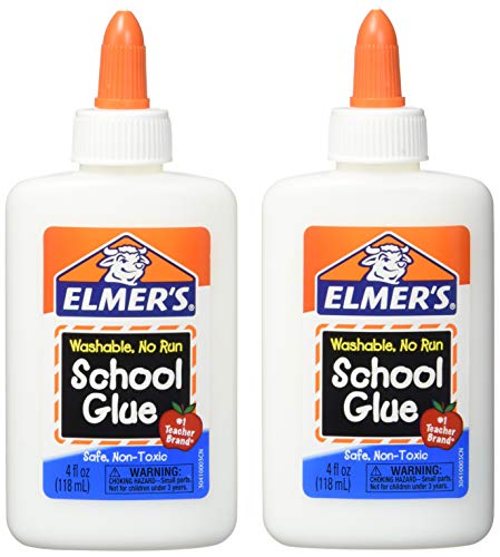 Book Cover Elmers Washable No-Run School Glue, 4 oz, 1 Bottle (E304) - Pack of 2