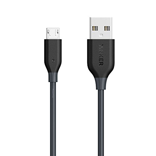 Anker Powerline Micro USB - Charging Cable, with Aramid Fiber and 5000+ Bend Lifespan for Samsung, Nexus, LG, Motorola, Android Smartphones and More (Gray, 6ft)