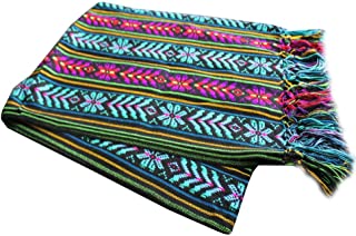 Del Mex Mexican Rebozo Shawl Blanket Doula (Regular (6 ft x 2.5 ft), Black)