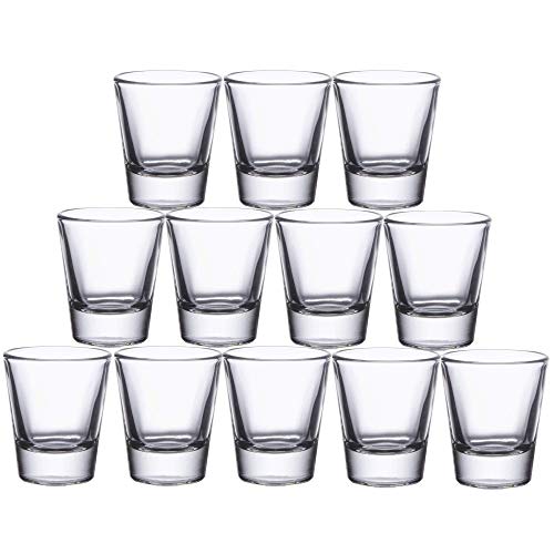 Gmark 1.5-Ounce Heavy Base Shot Glass Set, Whiskey Shot Glass 12-Pack GM2011