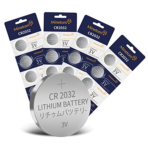 Minetom Lithium Button Coin Cell Batteries in Blister Pack CR2032 3V - 20 Count