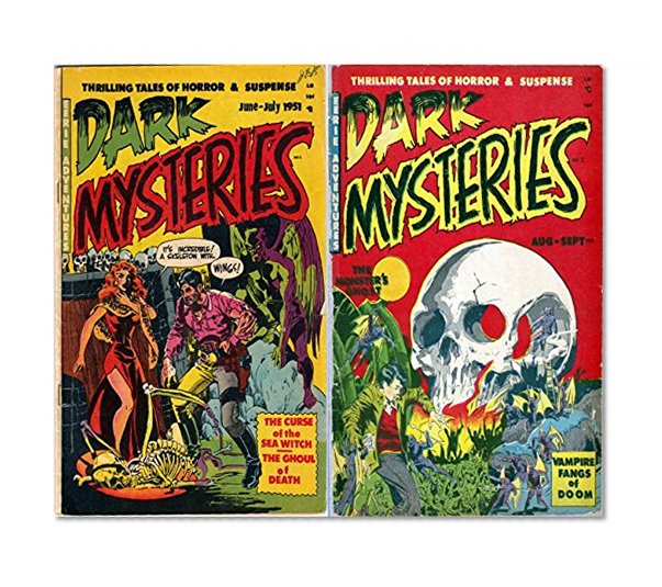Dark Mysteries. Issues 1 and 2. Tales of horror and suspense. The curse of the seawitch, the ghoul of death, the monster's ghost and vampire fangs of doom. Digi Comics Paranormal, Horror and Myster