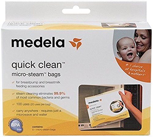 Book Cover Medela Quick Clean Micro-Steam Bags Economy Pack of 4 retail boxes (20 Bags Total)