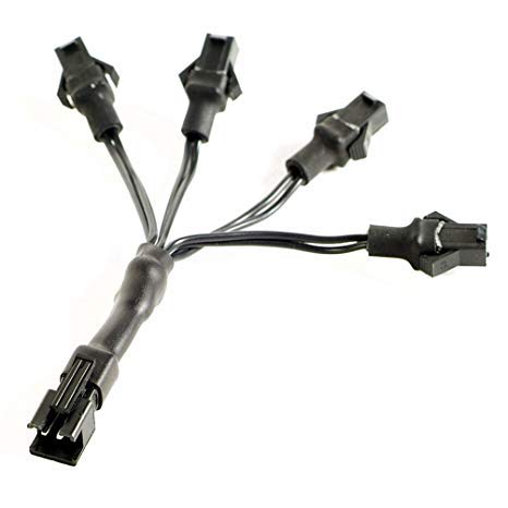4 Pack of 4 Way Spliiter Quick Connects for EL Wire with Heat Shrink Reinforced connections