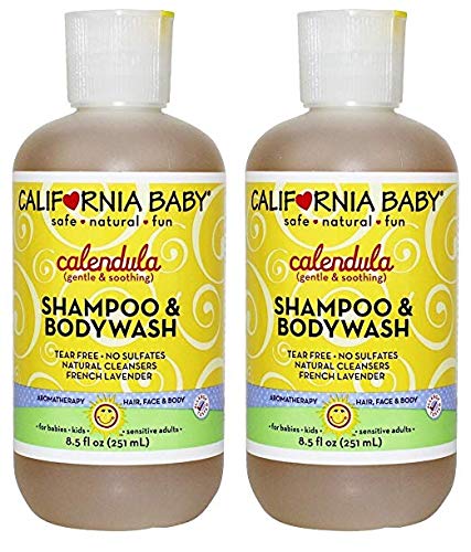 Book Cover California Baby Calendula Shampoo and Body Wash - Hair, Face, and Body | Gentle, Allergy Tested | Dry, Sensitive Skin, 8.5 Ounces-2Pack