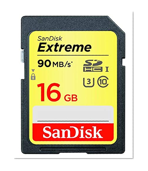 Pack de 2 Cartes Mémoire SanDisk Extreme 16 Go SDHC jusqu'à 90 Mo/s, Classe 10, U3