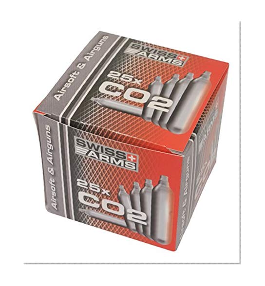Swiss Arms 633505 Lot de 25 Cartouches co2, Silver, 12 gm